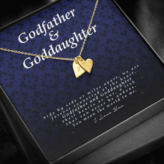 Engraved Heart Necklace, Godfather and Goddaughter Gift