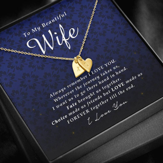 Engraved Heart Necklace, To My Beautiful Wife
