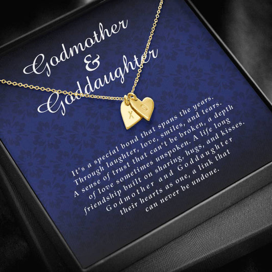 Godmother and Goddaughter Initials Heart Necklace