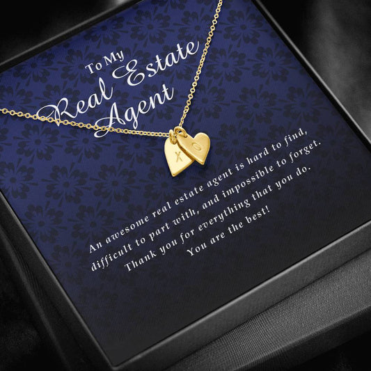 Initials Heart Necklace, To My Real Estate Agent