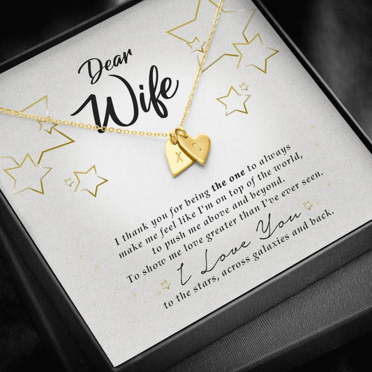 Personalized Gift for Wife, Initials Heart Necklace