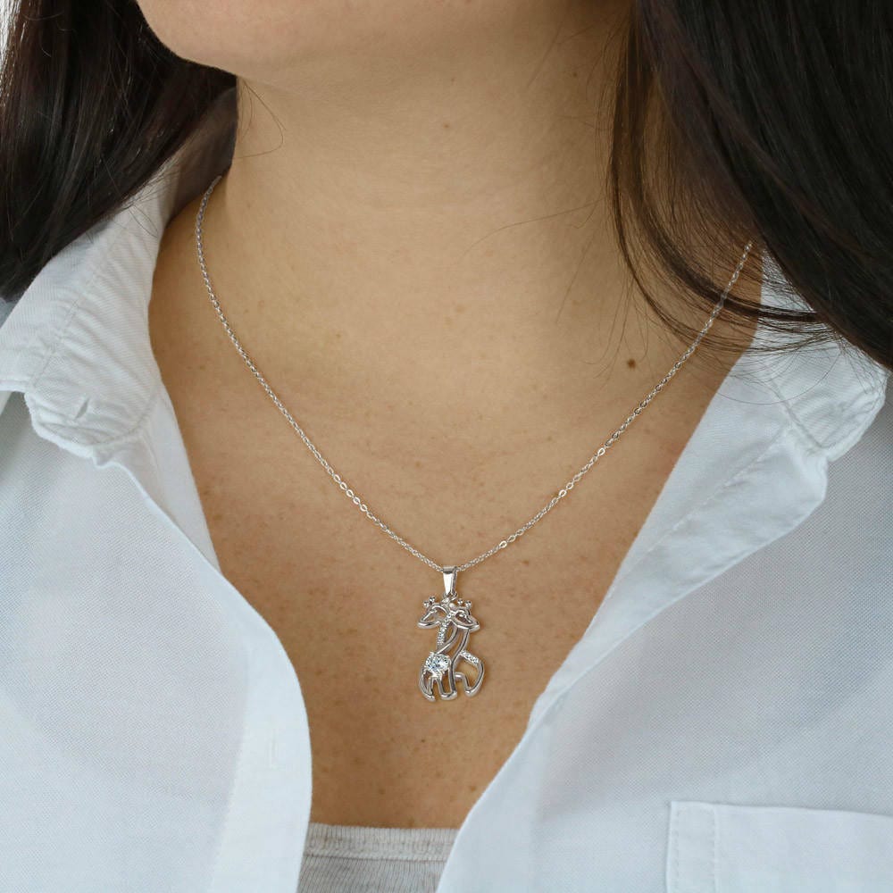 Giraffe Necklace, To My Daughter from Mom