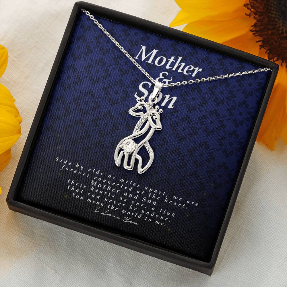 Mother and Son Gift, Giraffe Necklace