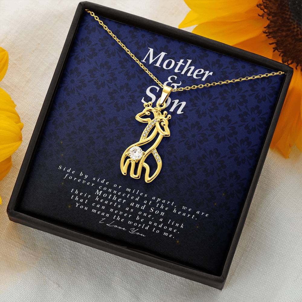 Mother and Son Gift, Giraffe Necklace