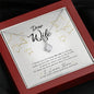 Wife Gift, Petite Ribbon Pendant Necklace