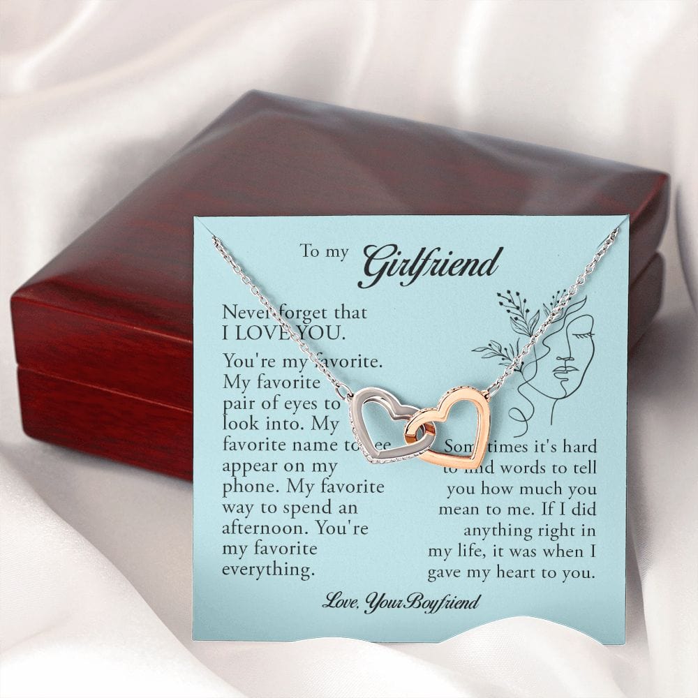 To My Girlfriend, Interlocking Heart Necklace