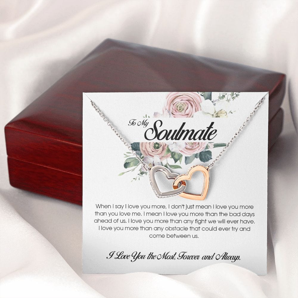 To My Soulmate, Interlocking Heart Necklace