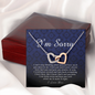 Interlocking Heart Necklace, I'm Sorry Card