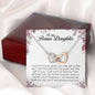 To My Bonus Daughter, Interlocking Heart Necklace