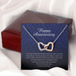 Happy Anniversary, Jewelry with Gift Box, Interlocking Heart Necklace