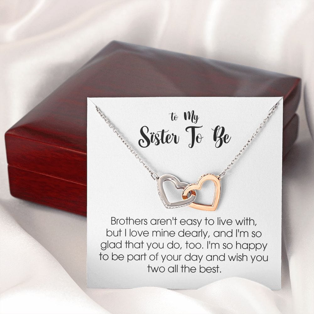 To My Sister to Be, Interlocking Heart Necklace