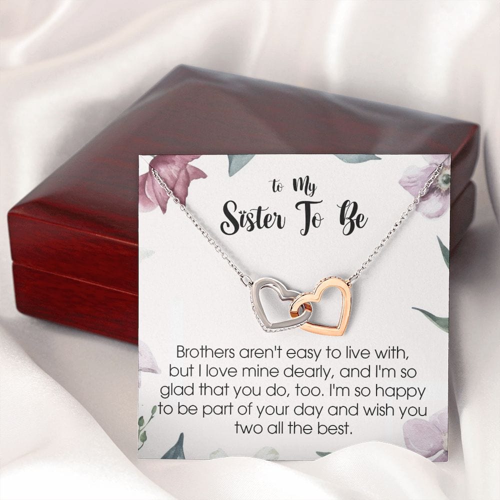 To My Sister to Be, Interlocking Heart Necklace