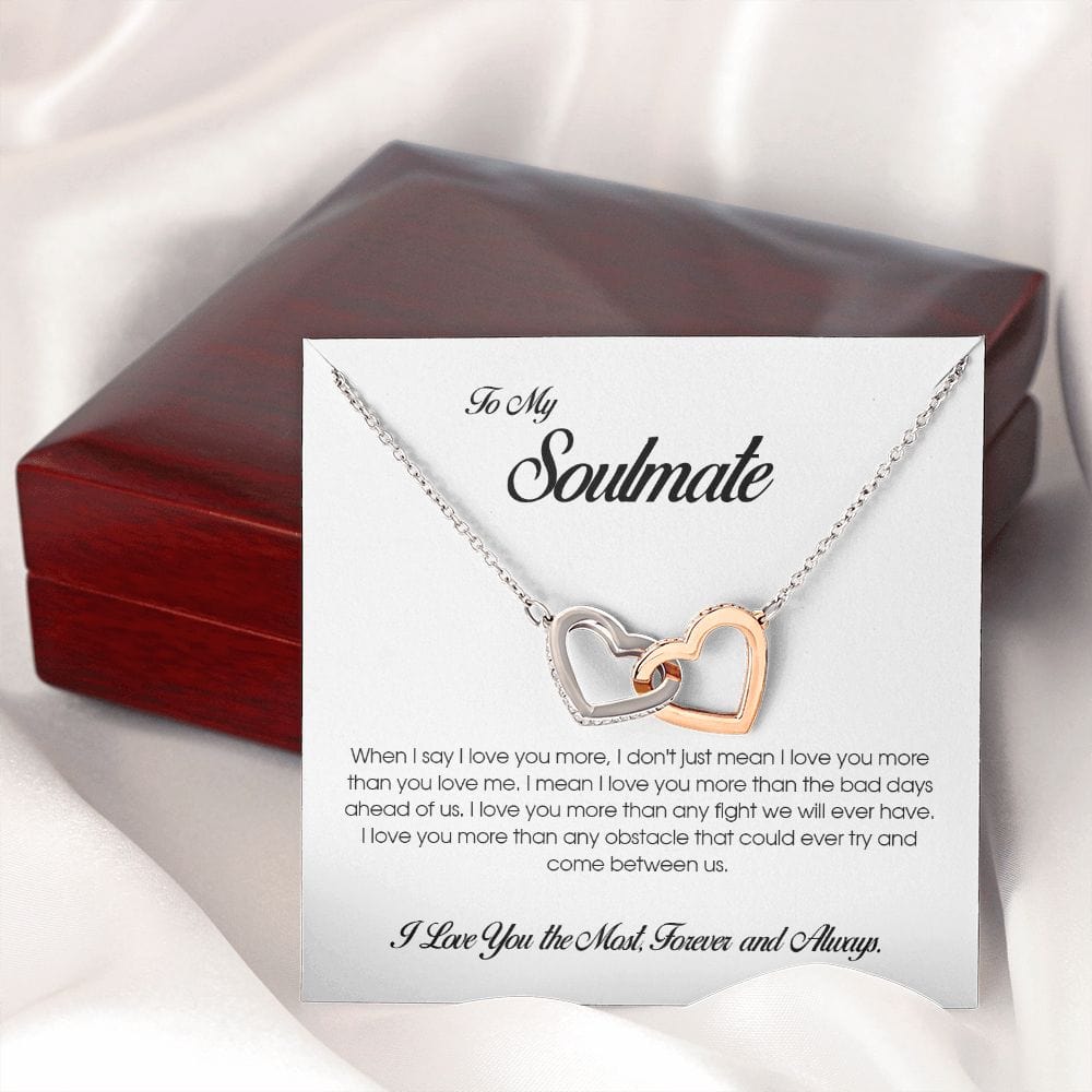 To My Soulmate, Interlocking Heart Necklace