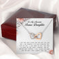 To My Awesome Bonus Daughter, Interlocking Heart Necklace
