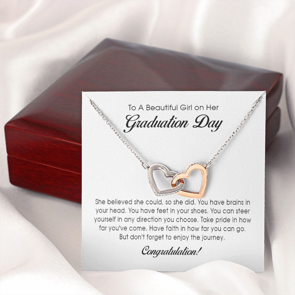 Graduation Gift, Interlocking Heart Necklace