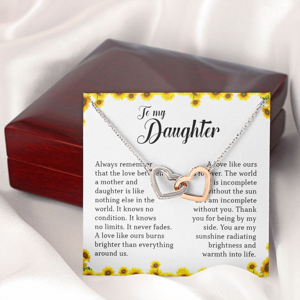 To My Daughter, Interlocking Heart Necklace