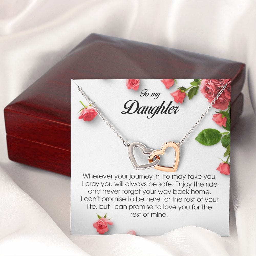 To My Daughter, Interlocking Heart Necklace