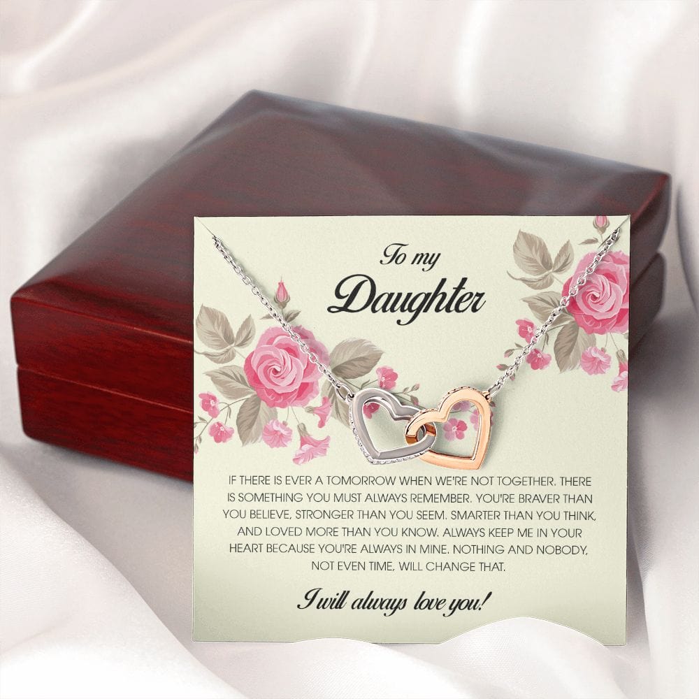 To My Daughter, Interlocking Heart Necklace