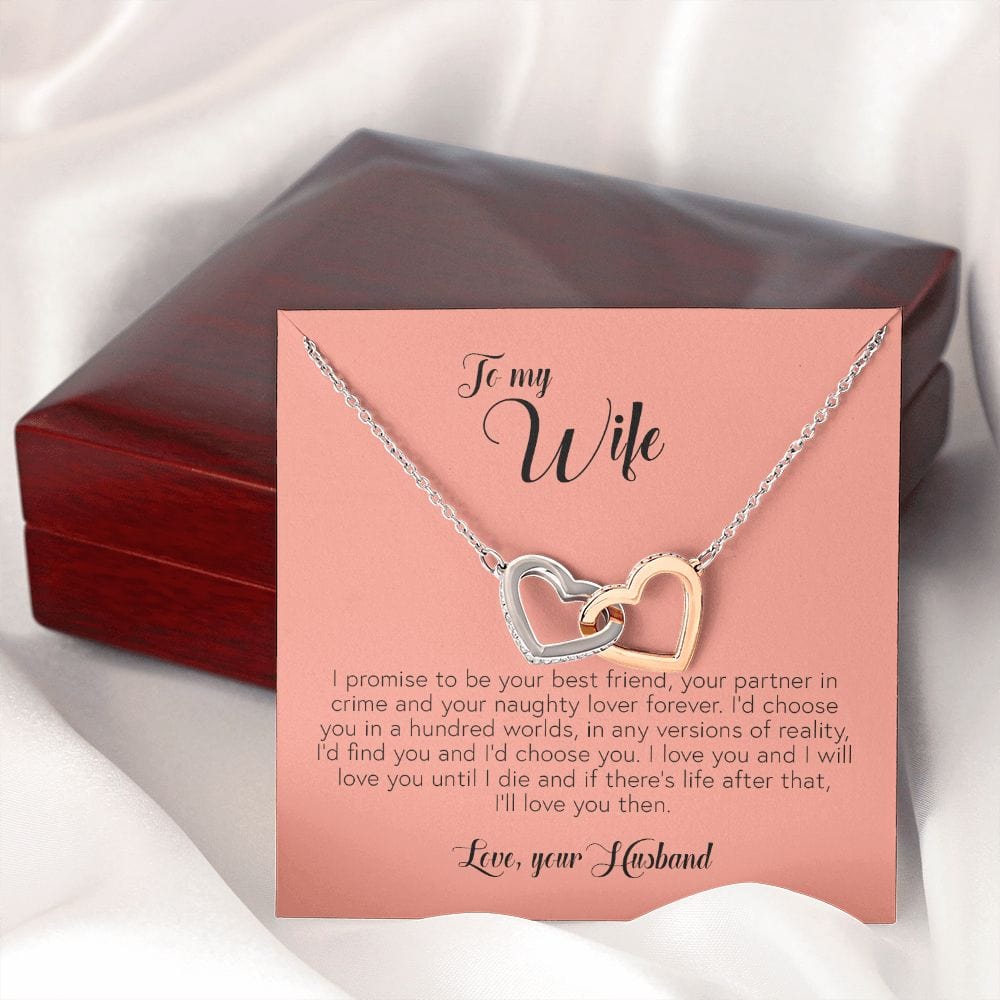 To My Wife, Interlocking Heart Necklace