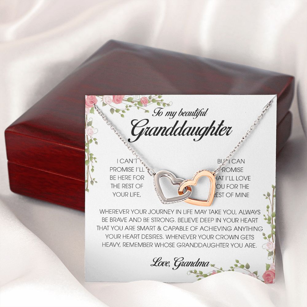 To My Beautiful Granddaughter, Interlocking Heart Necklace