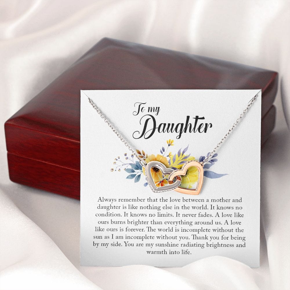 To My Daughter, Interlocking Heart Necklace