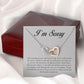 I'm Sorry, Interlocking Heart Necklace