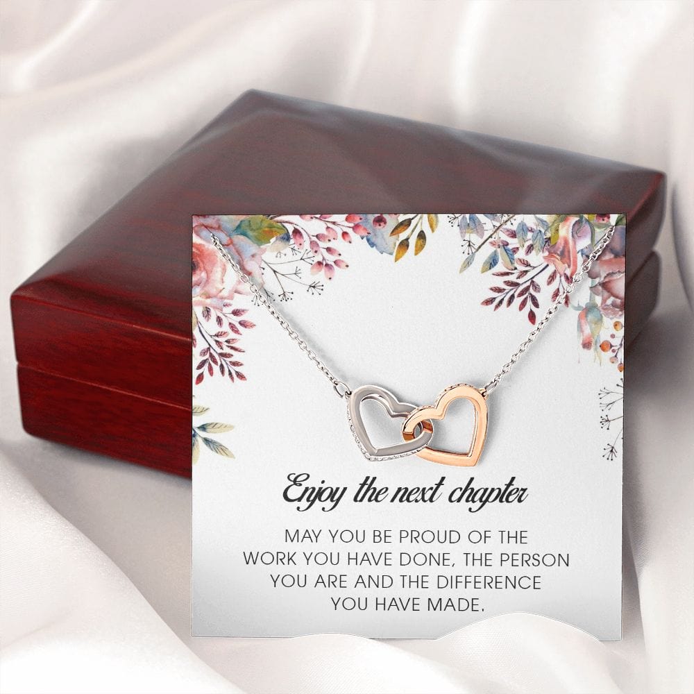 Enjoy The Next Chapter, Interlocking Heart Necklace