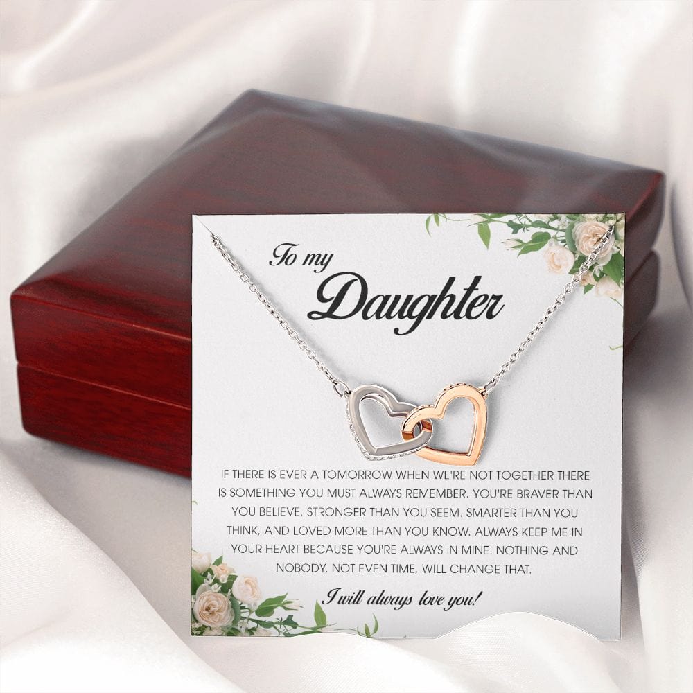 To My Daughter, Interlocking Heart Necklace