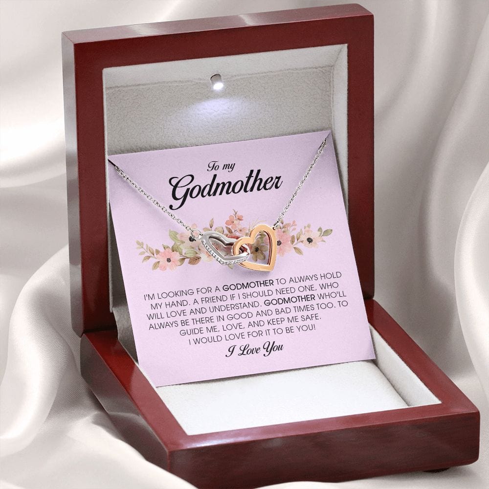 To My Godmother, Interlocking Heart Necklace
