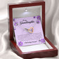To My Granddaughter, Interlocking Heart Necklace