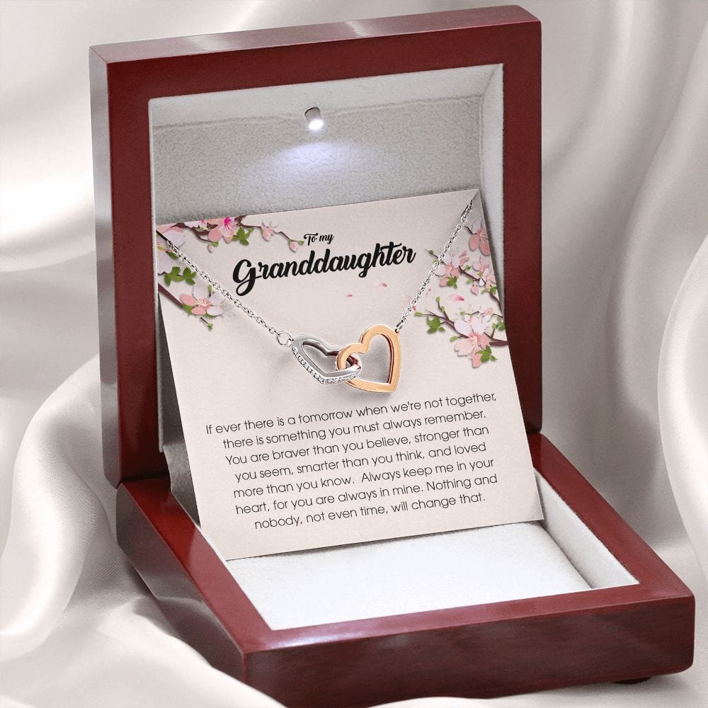 To My Granddaughter, Interlocking Heart Necklace