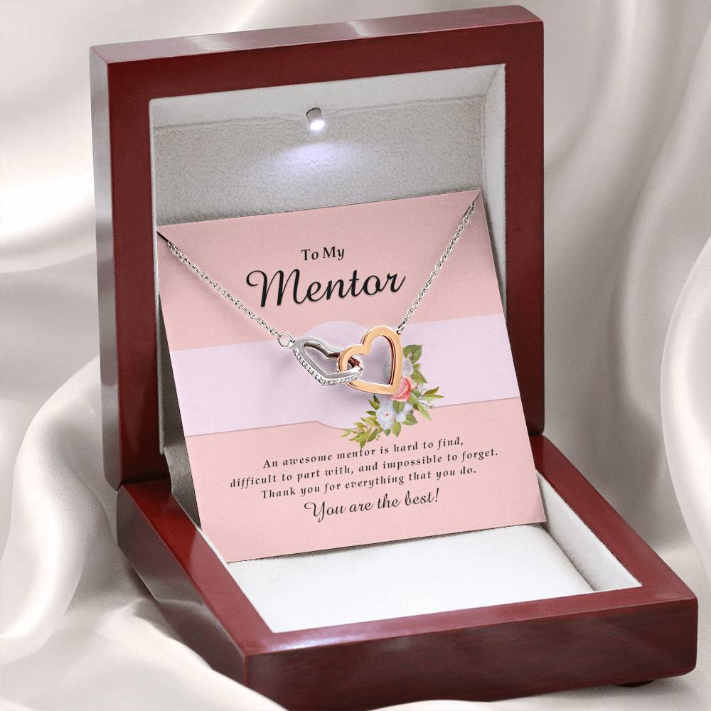 Interlocking Heart Necklace, Mentor Jewelry Card
