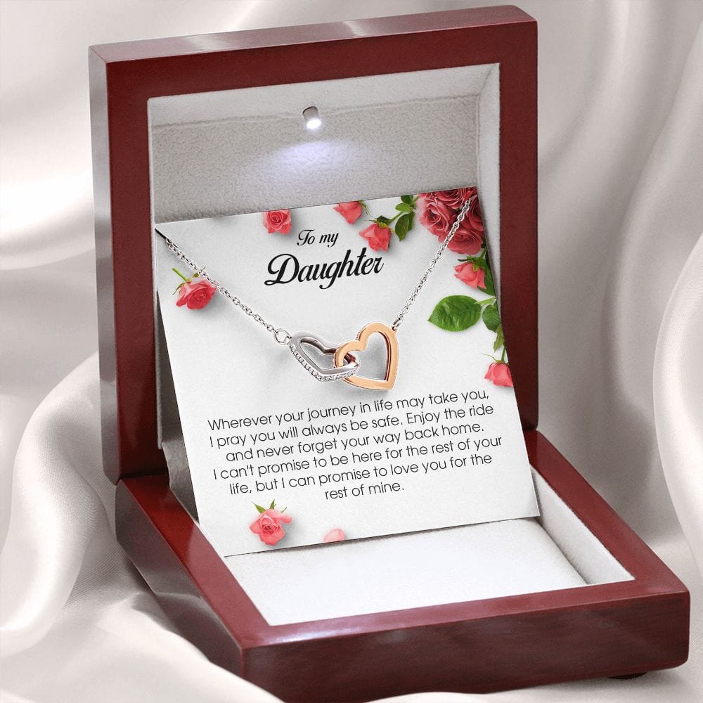 To My Daughter, Interlocking Heart Necklace