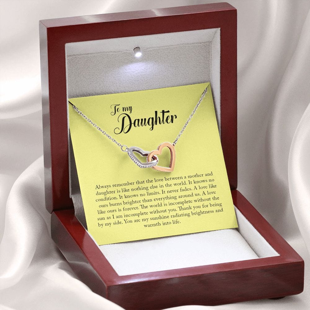 To My Daughter, Interlocking Heart Necklace