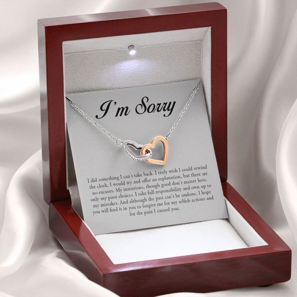 I'm Sorry, Interlocking Heart Necklace