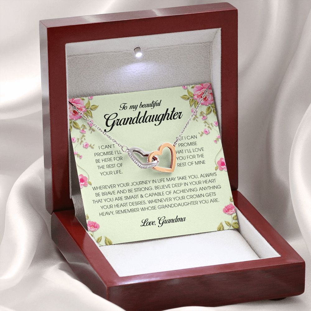 To My Beautiful Granddaughter, Interlocking Heart Necklace