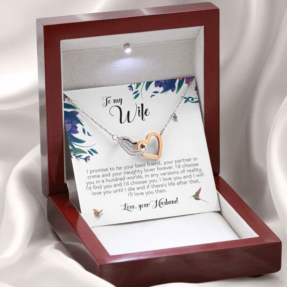 To My Wife, Interlocking Heart Necklace