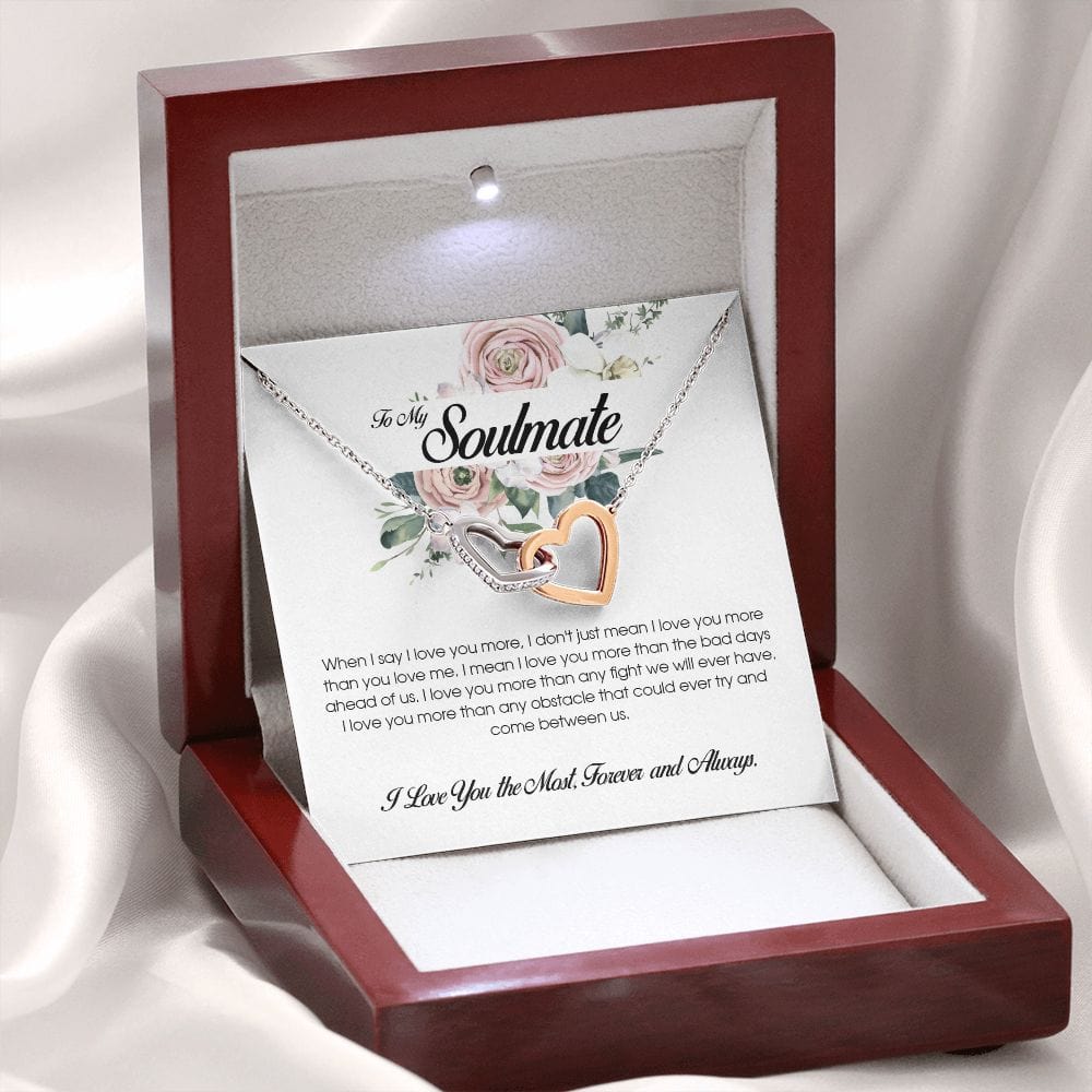 To My Soulmate, Interlocking Heart Necklace
