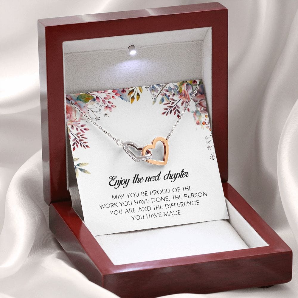 Enjoy The Next Chapter, Interlocking Heart Necklace