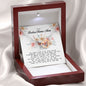 To my Badass Bonus Mom Gift, Interlocking Heart Necklace