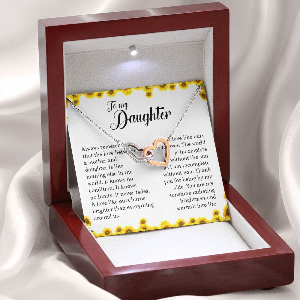 To My Daughter, Interlocking Heart Necklace