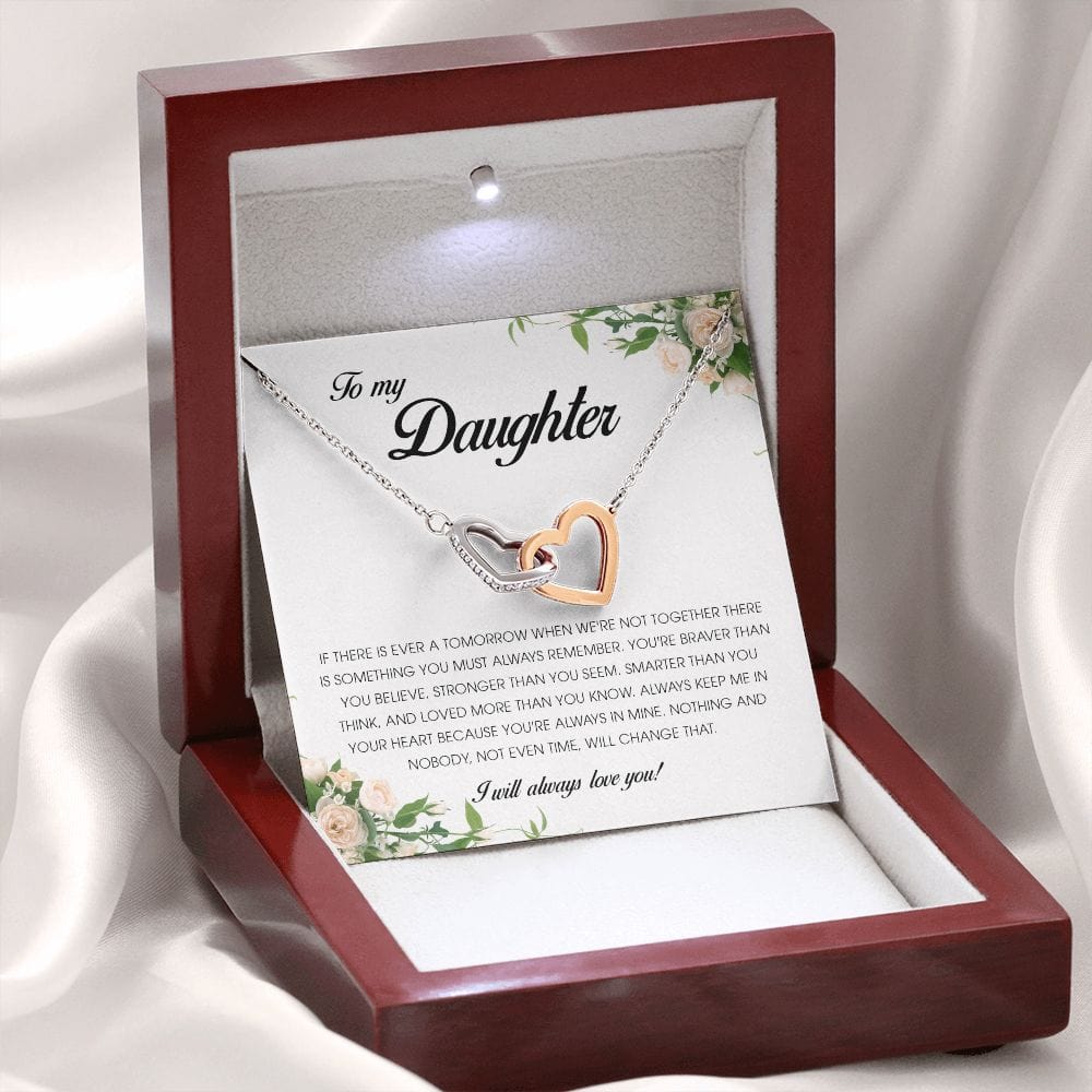 To My Daughter, Interlocking Heart Necklace