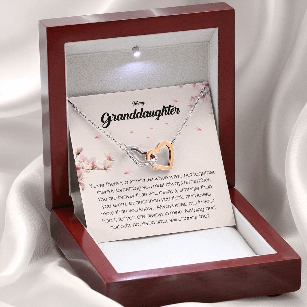To My Granddaughter "Always Keep Me In Your Heart" Interlocking Heart Necklace