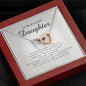 Interlocking Heart Necklace, To My Beautiful Daughter, With Love From Mom / Dad