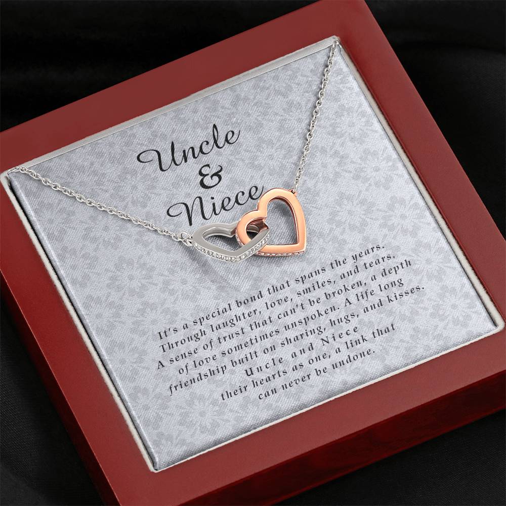 Interlocking Heart Necklace, Niece Gift