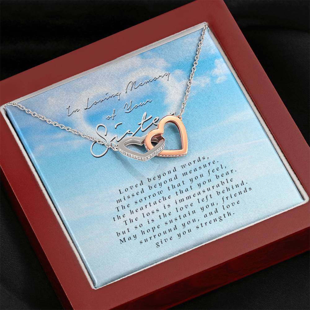 Interlocking Heart Necklace, In Loving Memory of Your Sister
