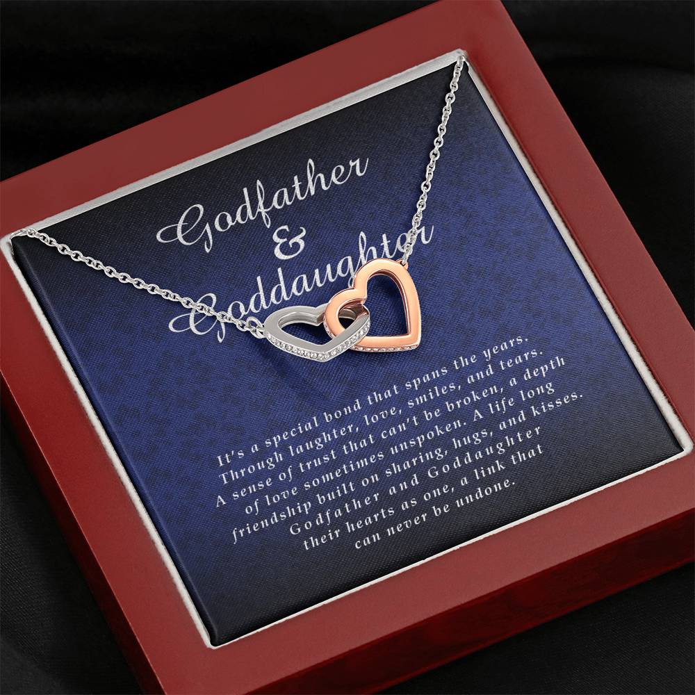 Godfather and Goddaughter Interlocking Heart Necklace