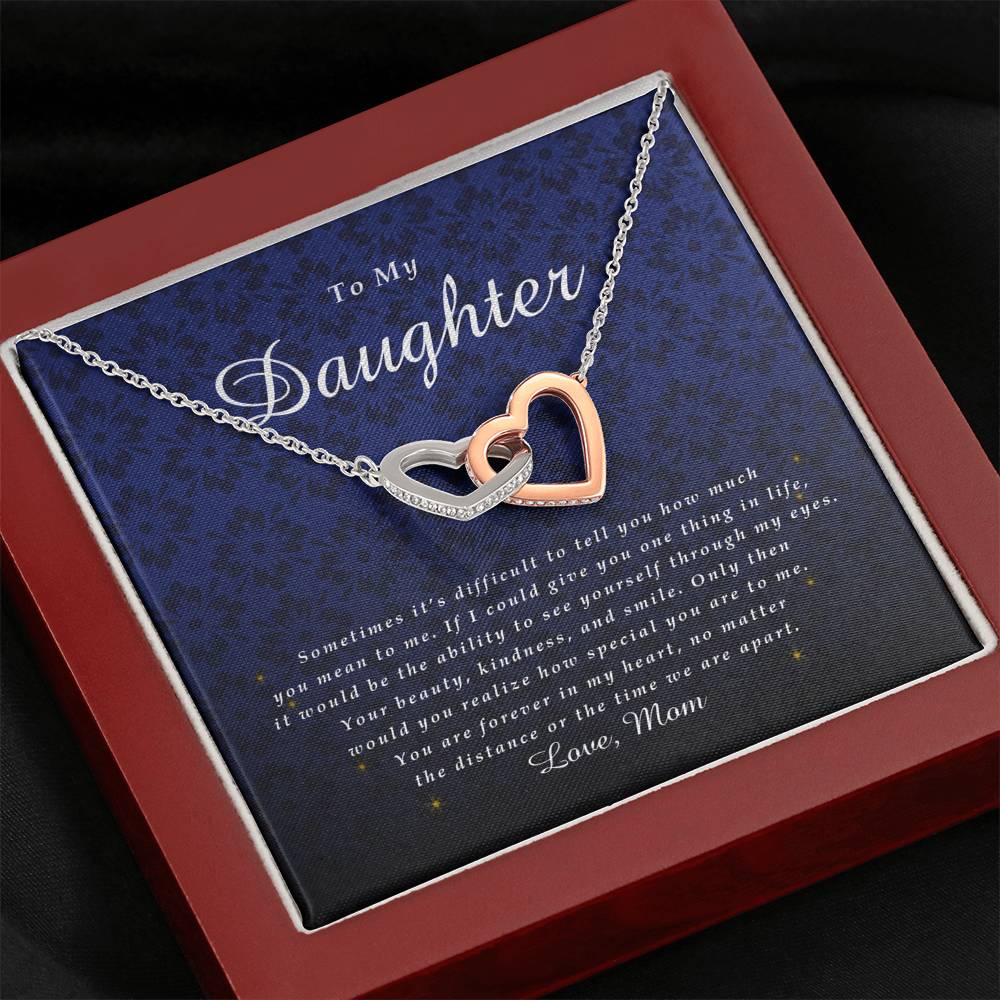 Interlocking Heart Necklace, To My Daughter