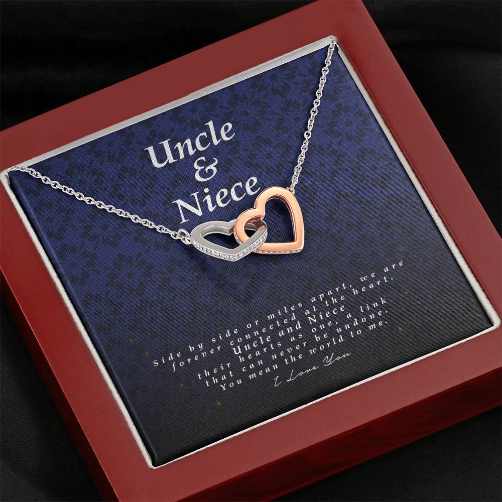 Interlocking Heart Necklace, Uncle and Niece Gift