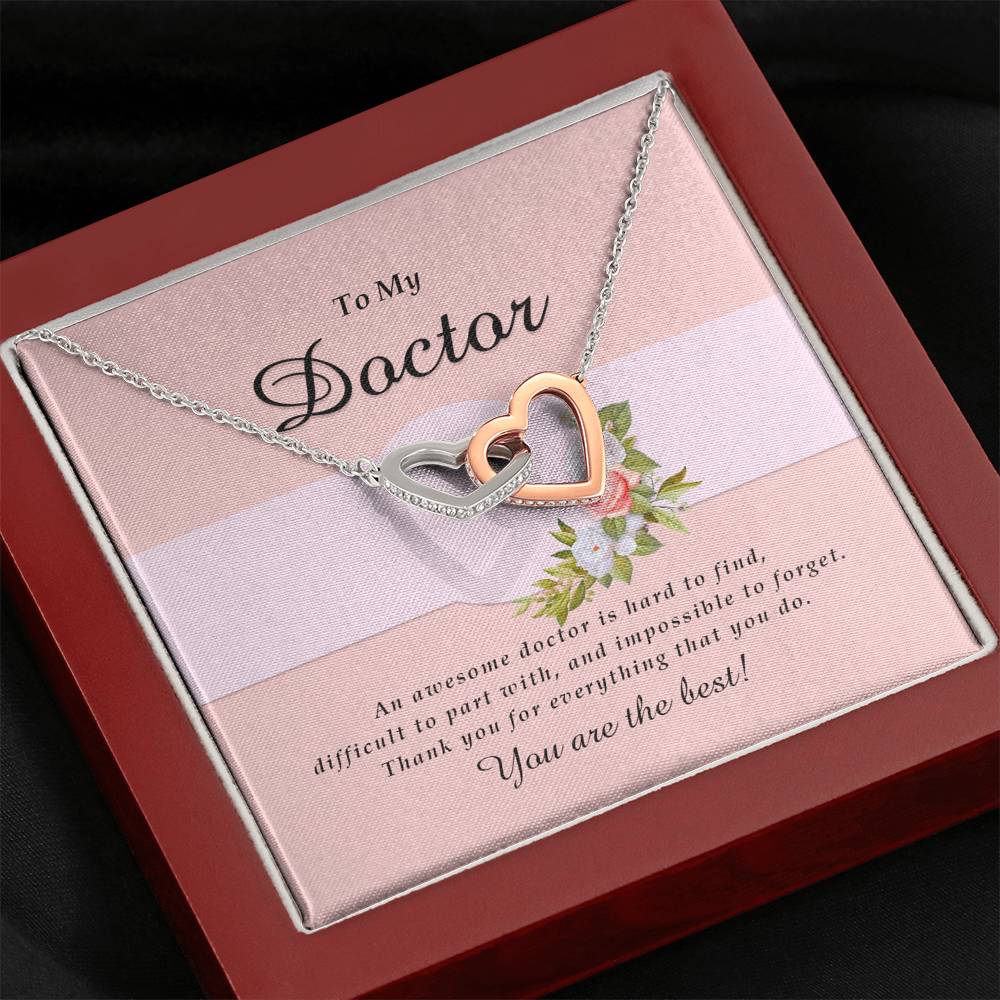 Interlocking Heart Necklace, Doctor Jewelry Card